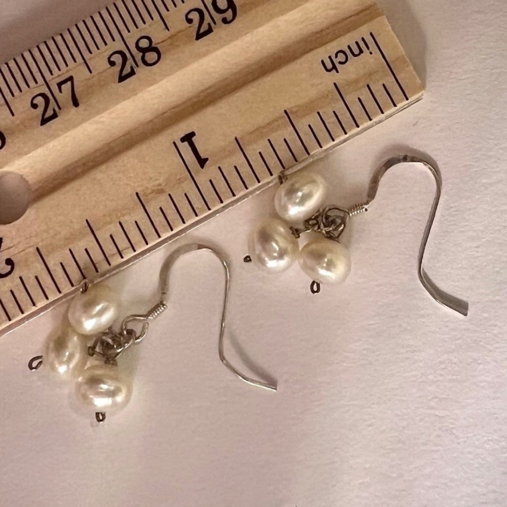 Vintage Solid 925 Sterling Silver Drop Dangle Ear… - image 8